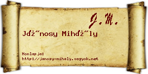 Jánosy Mihály névjegykártya