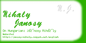 mihaly janosy business card